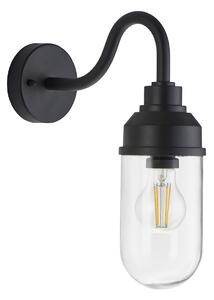 Madson Wall Light in Textured Black and Glass
