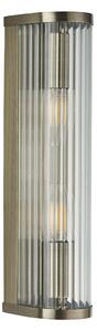Richmond 2Lt Wall Light in Antique Brass and Ribbed Glass