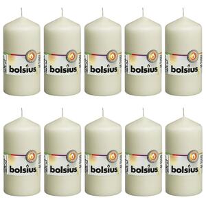 Bolsius Pillar Candles 10 pcs 120x58 mm Ivory