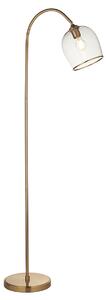 Crocus Floor Light in Brushed Aged Brass and Glass