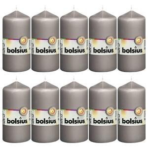 Bolsius Pillar Candles 10 pcs 120x58 mm Warm Grey