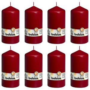 Bolsius Pillar Candles 8 pcs 150x78 cm Wine Red