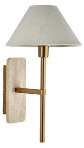 Danica Wall Light in Travertine and Brass