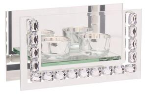 Hestia Glass Crystal Rectangle Double Tealight Holder