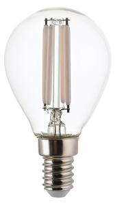 White Filament E14 Led Golf Non-Dimmable in Glass and Bright Nickel