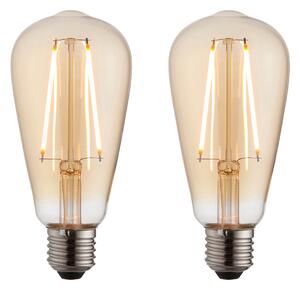 E27 Led Filament Pear - 2 Pack in Amber Glass