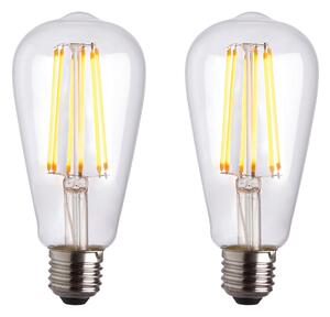 E27 Led Filament Pear - 2 Pack in Glass