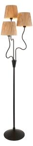 Wednesday 3Lt Floor Light in Matt Black and Natural Raffia