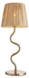 Wednesday Table in Brushed Aged Brass and Natural Raffia