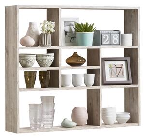 FMD Wall-mounted Shelf with 9 Compartments Sand Oak
