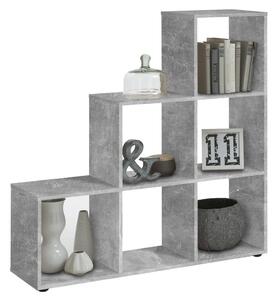 FMD Room Divider with 6 Compartments Concrete Grey