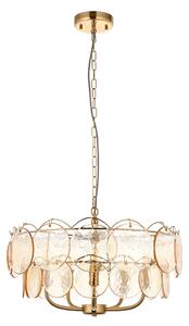 Cordelia Brushed Brass and Glass Pendant, Large