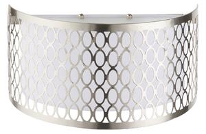 Simone 2Lt Wall Light in Satin Nickel, White Fabric and Frosted Glass