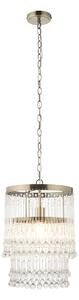 Elvira Pendant in Antique Brass and Crystal Glass