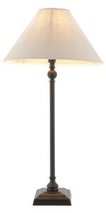 Sylvia Table 31cm Shade in Matt Black and Natural Faux Linen