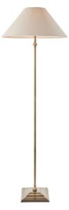 Sylvia Floor in Antique Brass and Natural Faux Linen