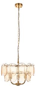 Cordelia Brushed Brass and Glass Pendant, Small