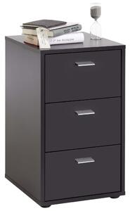 FMD Bedside Cabinet with 3 Drawers Black