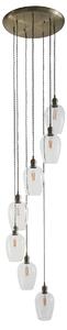 Seraphina Antique Brass and Glass 7lt Drop Pendant