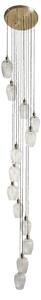 Seraphina Antique Brass and Ribbed Glass 13lt Drop Pendant