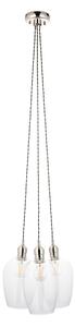 Seraphina Nickel and Glass 3 lt Cluster Pendant