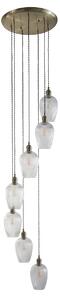 Seraphina Antique Brass and Ribbed Glass 7lt Drop Pendant