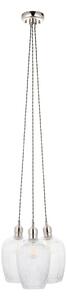 Seraphina Nickel and Ribbed Glass 3 lt Cluster Pendant