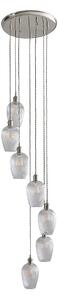 Seraphina Nickel and Ribbed Glass 7lt Drop Pendant