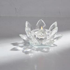 Dorma Glass Lotus Tealight Holder Clear