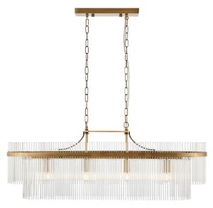 Monica 4-Light Linear Pendant in Antique Brass