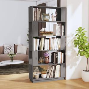 Book Cabinet/Room Divider Grey 80x25x163.5 cm Solid Wood Pine