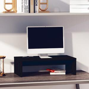 Monitor Stand Black 50x27x15 cm Solid Wood Pine