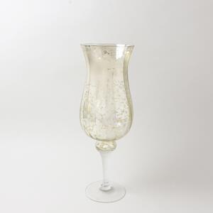 New Naturals Mottled Glass Hurricane Vase Gold