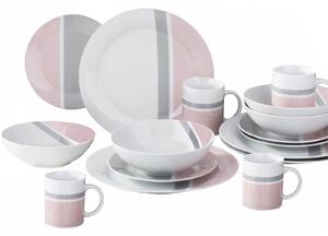 Lulu 16 Piece Dinner Set - Blush Pink & Dove Grey