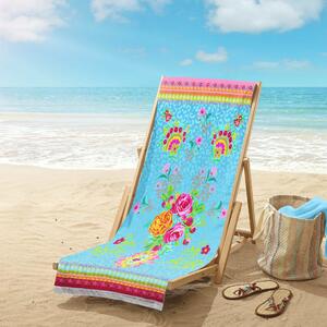 Happiness Beach Towel WILD ROSE 100x180 cm Aqua Blue