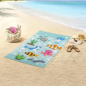 Good Morning Beach Towel SEAWORLD 75x150cm Aqua Blue