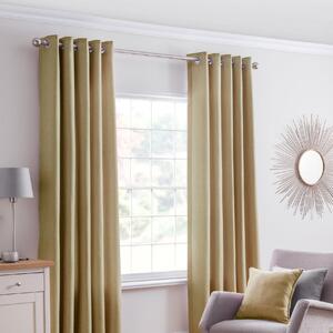 Versailles Ready Made Lined Eyelet Curtains Ochre