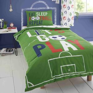 Catherine Lansfield Eat Sleep Football Childrens Bedding Green