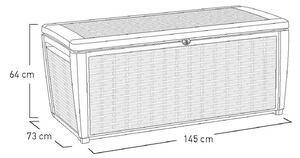 Keter Sumatra Rattan Effect Outdoor Garden Storage Box 511L - Anthracite