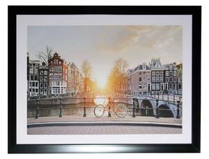 Amsterdam Sunset Framed Print Grey/Yellow/White