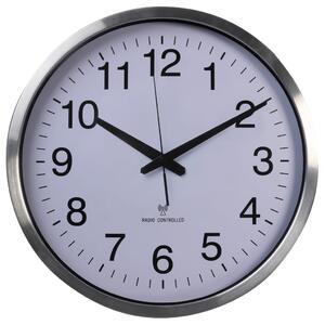Perel Wall Clock 50 cm White and Sliver