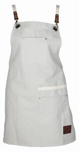Barbary & Oak Cotton Apron with Leather Details Cream