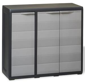 Garden Storage Cabinet with 2 Shelves Black and Grey