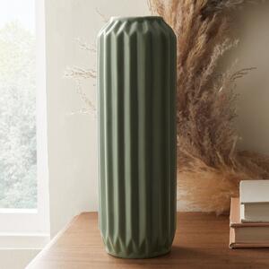 Fluted Vase 25cm Sage Green