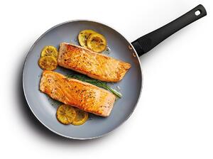 MasterClass Eco Induction Frying Pan with Healthier Ceramic Chemical Free Non Stick, Aluminium , Iron Black and Blue