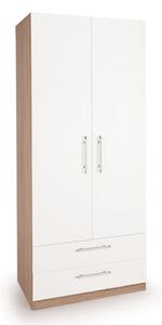 Hyde 2 Drawer Double Wardrobe White/Natural