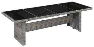 Garden Table 240x90x74 cm Poly Rattan and Glass