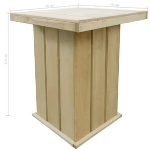 Bar Table 75x75x110 cm Impregnated Pinewood