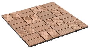 11 pcs Decking Tiles WPC 30x30 cm 1 sqm Brown