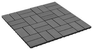 11 pcs Decking Tiles WPC 30x30 cm 1 sqm Grey